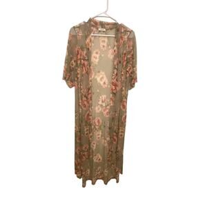 Oddi - Sheer Floral Print Kimono Made in USA